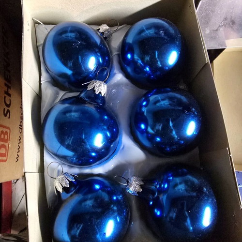 Vintage blue glass balls like new