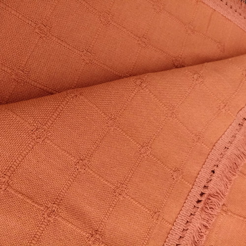 Summer throw set new 2 pieces cotton brick color