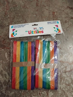 The Littlies Colored Craft Sticks pack of 80, like new