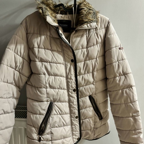 Women's jacket beige white size M