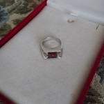 925 Silver Ring with Garnet Like New