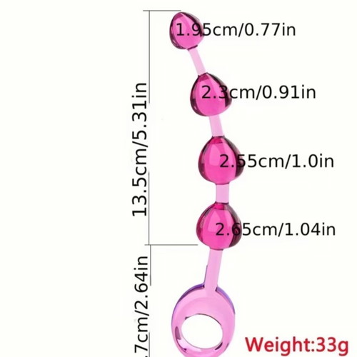 Silicone Anal Beads 4 Beads Pink, new