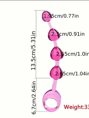 Silicone Anal Beads 4 Beads Pink, new