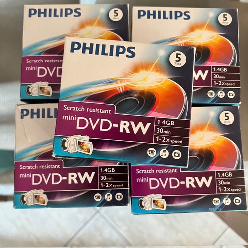 Philips and Verbatim Mini DVD-RW 1.4GB New Pack of 63 Discs