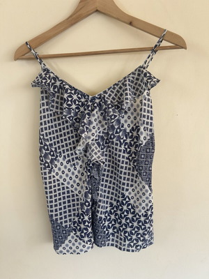 Guess sleeveless top with ruffles size EU 36, like new, blue
