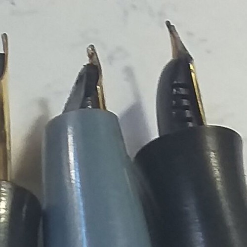 Set of 3 collectible pens with gold plating and slightly deformed body