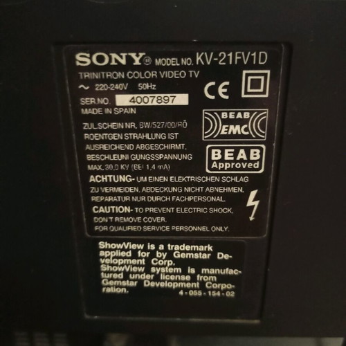 Sony KV-21FV1D 21" Combo TV with built-in VCR VHS video player