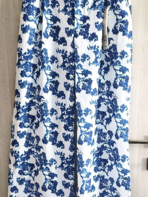 Vassia Kostara Pants new, spring summer 2025, medium, white and blue