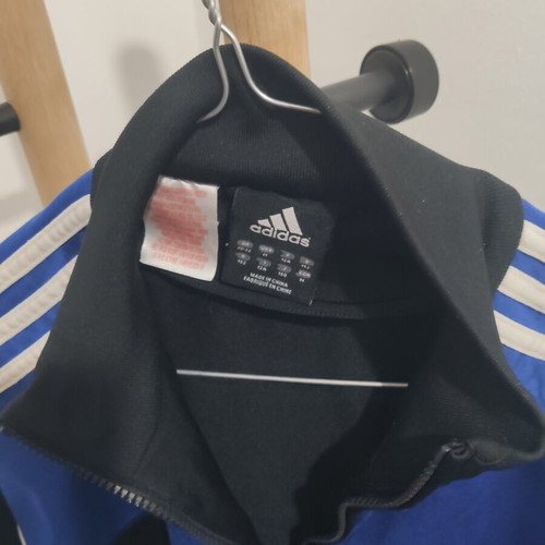 Adidas track jacket medium, black and blue