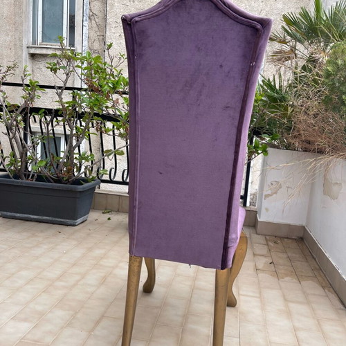 Office or dining chair used with velour fabric