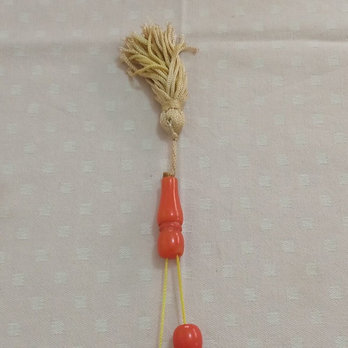 Handmade komboloi like new, red-orange beads