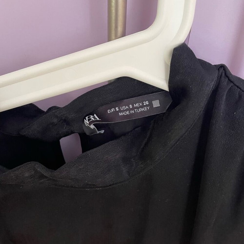 Mini dress Zara satin look like new, black
