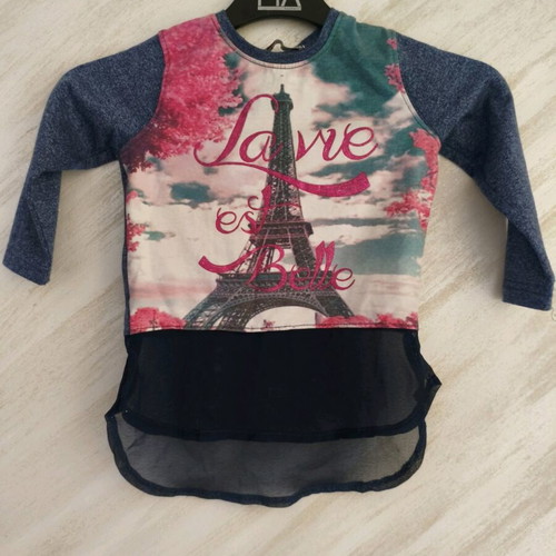 Energiers girl’s long-sleeve shirt La Vie est Belle like new, age 2