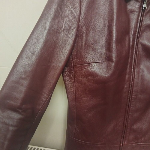 Leather jacket made in Italy like new, burgundy
