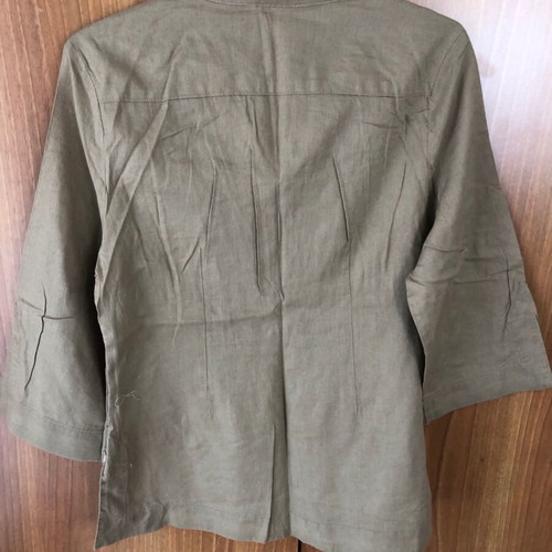 Linen tunic L like new, beige with embroidery