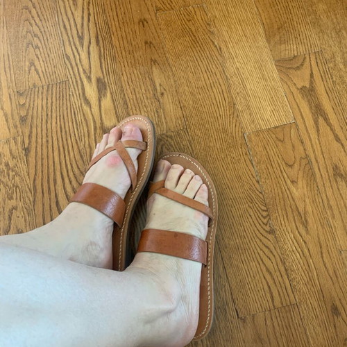 Olgianna Mellissinos leather sandals used, brown, size 39
