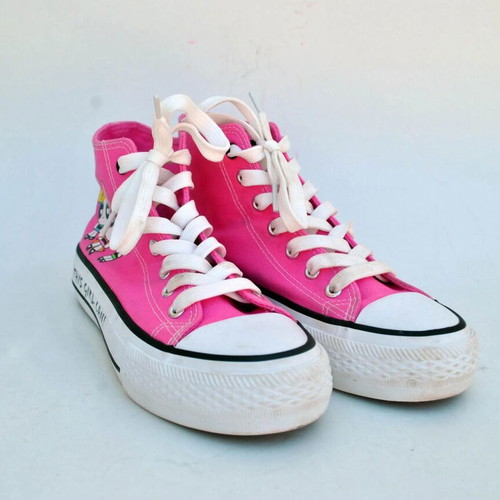 Powerpuff Girls Pink Canvas High Top Sneakers Sprandi like new, size 38