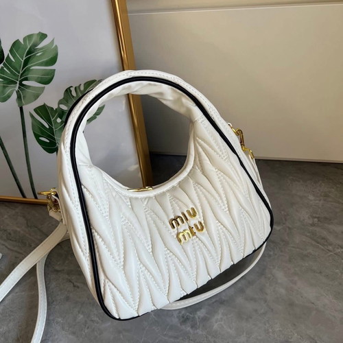 Miumiu women's bag with dust bag, new, white, 20x23cm