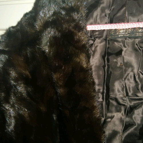 Mink fur bolero in black with 2 fur collars gift