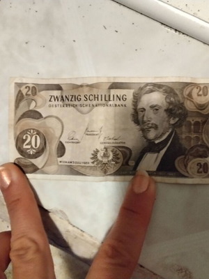 20 Schilling Austrian banknote used, 1967 collectible