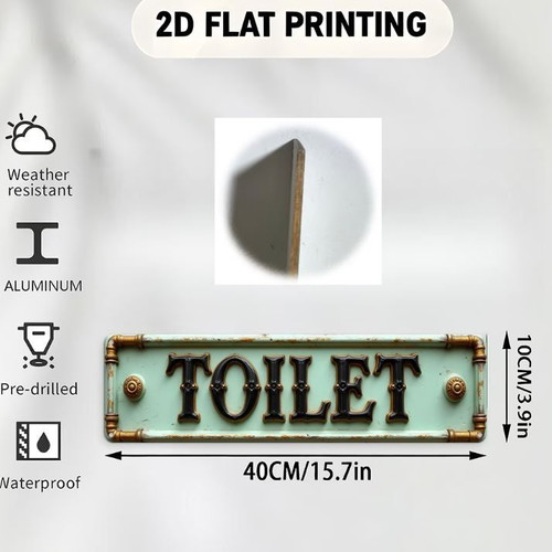 Wooden Toilet Sign 40×10 cm new, minimal design