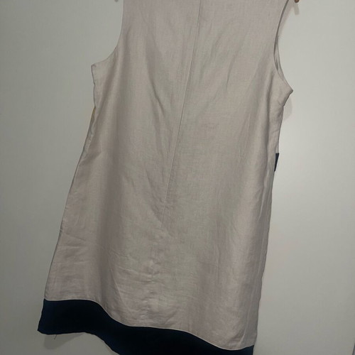 Kaleidoscope 100% linen dress new, black and beige