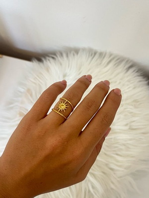 Sun ring adjustable, new, gold color