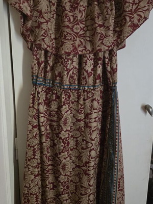Boho asymmetrical dress like new, multicolor, 80% silk 20% rayon