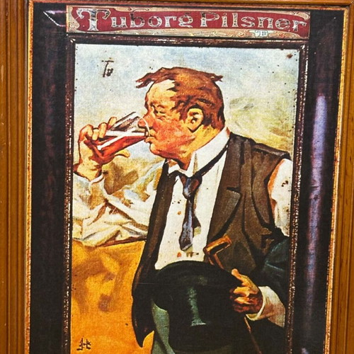 Tuborg Pilsner wooden advertising sign