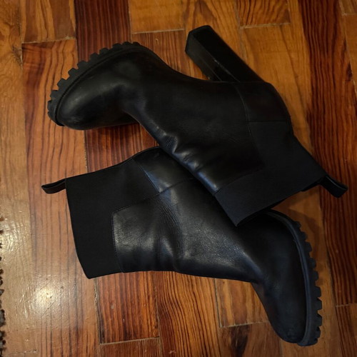 Zara boots used with high thick heel, leather, size 39