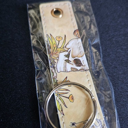 Skeleton keychain new, leather