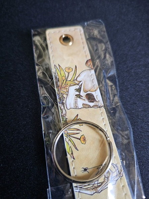 Skeleton keychain new, leather