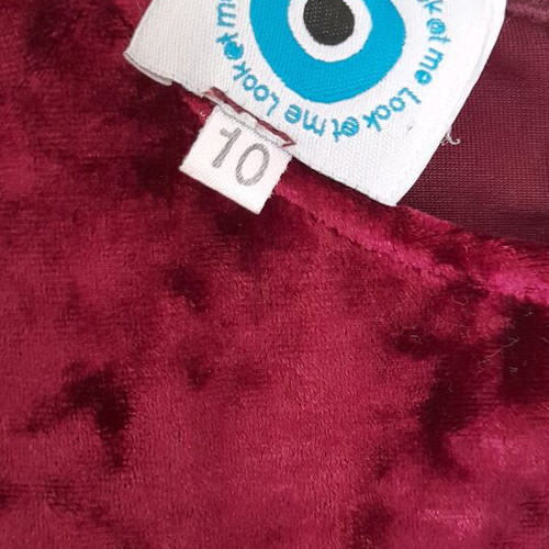 Formal dress for 10 years old, burgundy short-sleeve, new