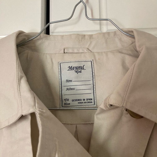 Mayoral children's trench coat like new, 152 cm, gray and beige, age 10+