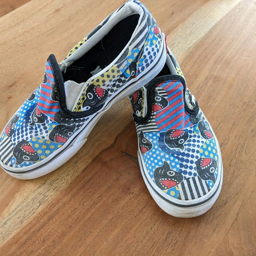 Vans kids shoes with sharks used, size 29