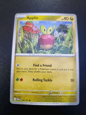 Applin κάρτα Pokemon σαν καινούργιο (126/167 TWM)