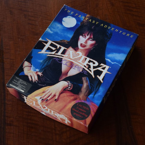 Elvira 1990 PC Big Box μεταχειρισμένο παιχνίδι περιπέτειας, 8x δισκέτες 5.25"