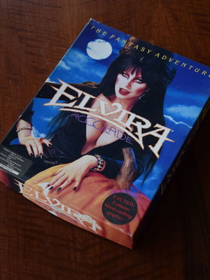 Elvira 1990 PC Big Box μεταχειρισμένο παιχνίδι περιπέτειας, 8x δισκέτες 5.25"