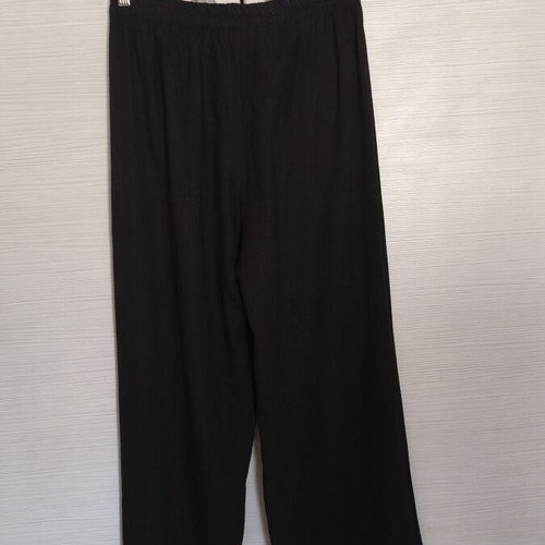 Black wide-leg pants one size, like new, 55% linen 45% viscose
