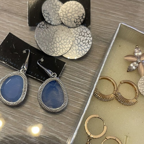 Earrings set of seven pairs stainless steel used