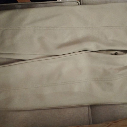 BSB high-waisted faux leather pants like new, off-white