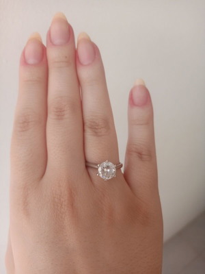 Ring silver 975 with zircon