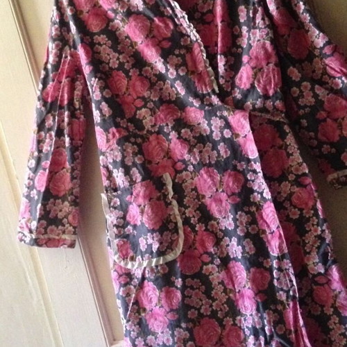 Floral vintage '80s robe new, pink multicolor