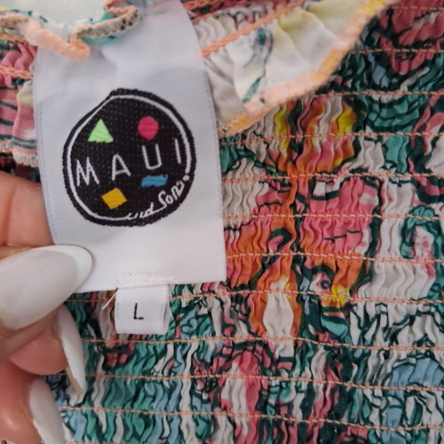 Maui dress strapless colorful summer size large used