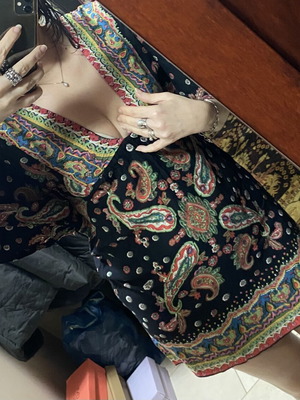 Boho mini dress new, multicolor, size M