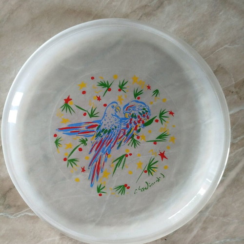 Lumidis collectible plate with 5 shot glasses like new