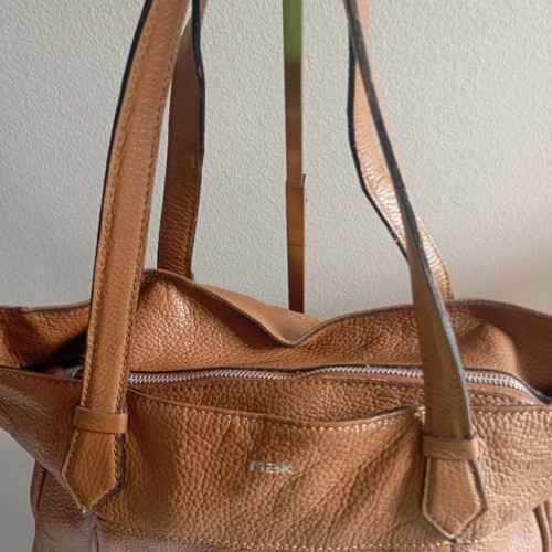 NAK leather shoulder bag used, brown