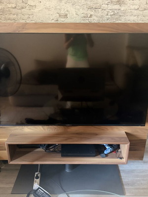 Milanode floor TV stand with solid wood, 140 cm length, 140 cm height