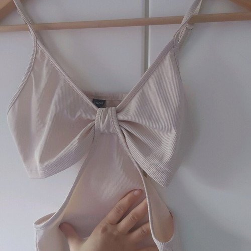 Shein dress with cutouts like new, beige, size S