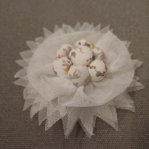 Handmade brooch with tulle